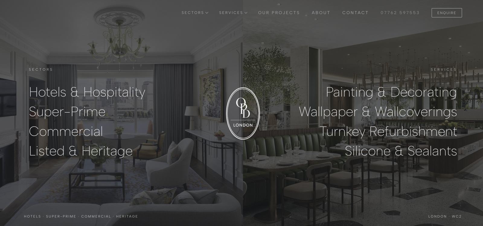 qpdlondon.uk, a portfolio site built by Midnight Media